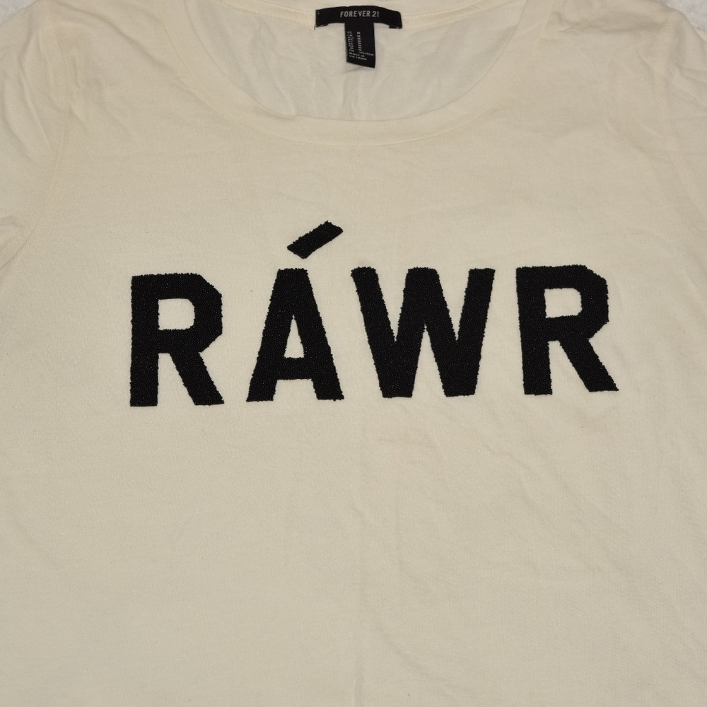 NWOT Forever 21 Rawr Embellished Tee